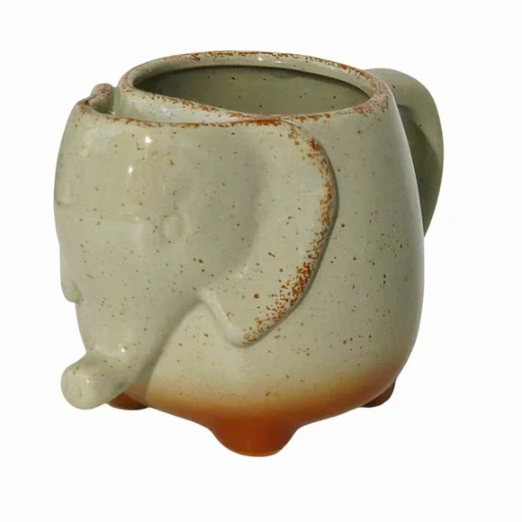 Elephant Ceramic Coffee Mug With Tea Bag Holder or Decorative Succulent Planter - Picture 8 of 8